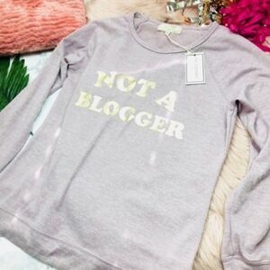 NWT Francesca’s Collections Blogger Graphic Sweater Top